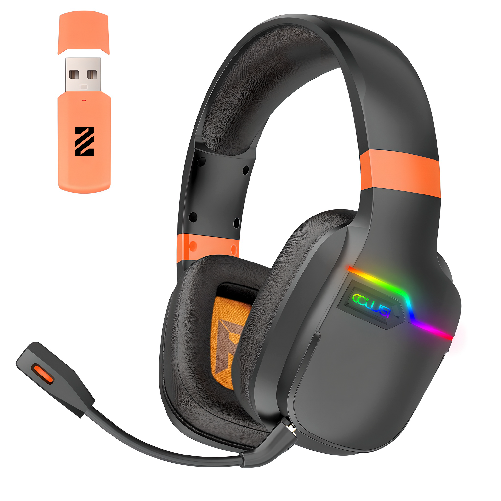 2.4GHz & Bluetooth Wireless Gaming Headset for PC, Ps5, Ps4, 30 Hour Gaming Headset with Adjustable Earband.