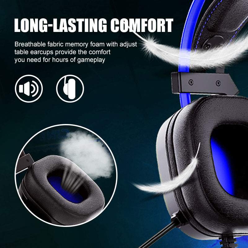 C200 blue Wired Gaming Head- Mounted Headset with3.5mm Jack,  Noise Cancelling Mic  , Surround Sound, for Tablets/Laptops/Desktops/PS4, PS5, Switch Game Controller