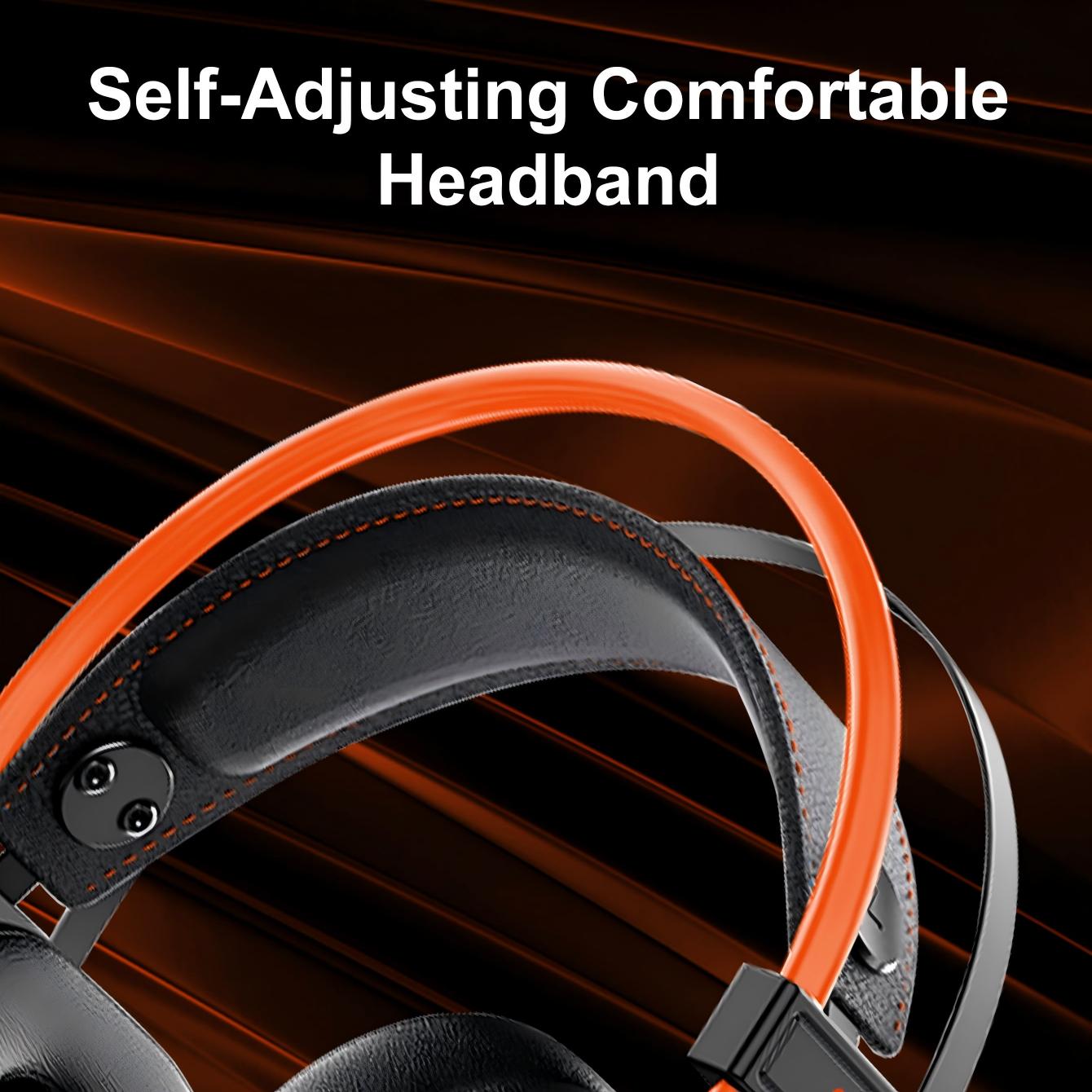 C200U  7.1 Surround Sound Gaming Headset with for PS5, PS4, Xbox Series X/S, Xbox one, Stereo Headphones with Comfortable Ergonomic Earmuff ,Noise Cancelling Mic-orange