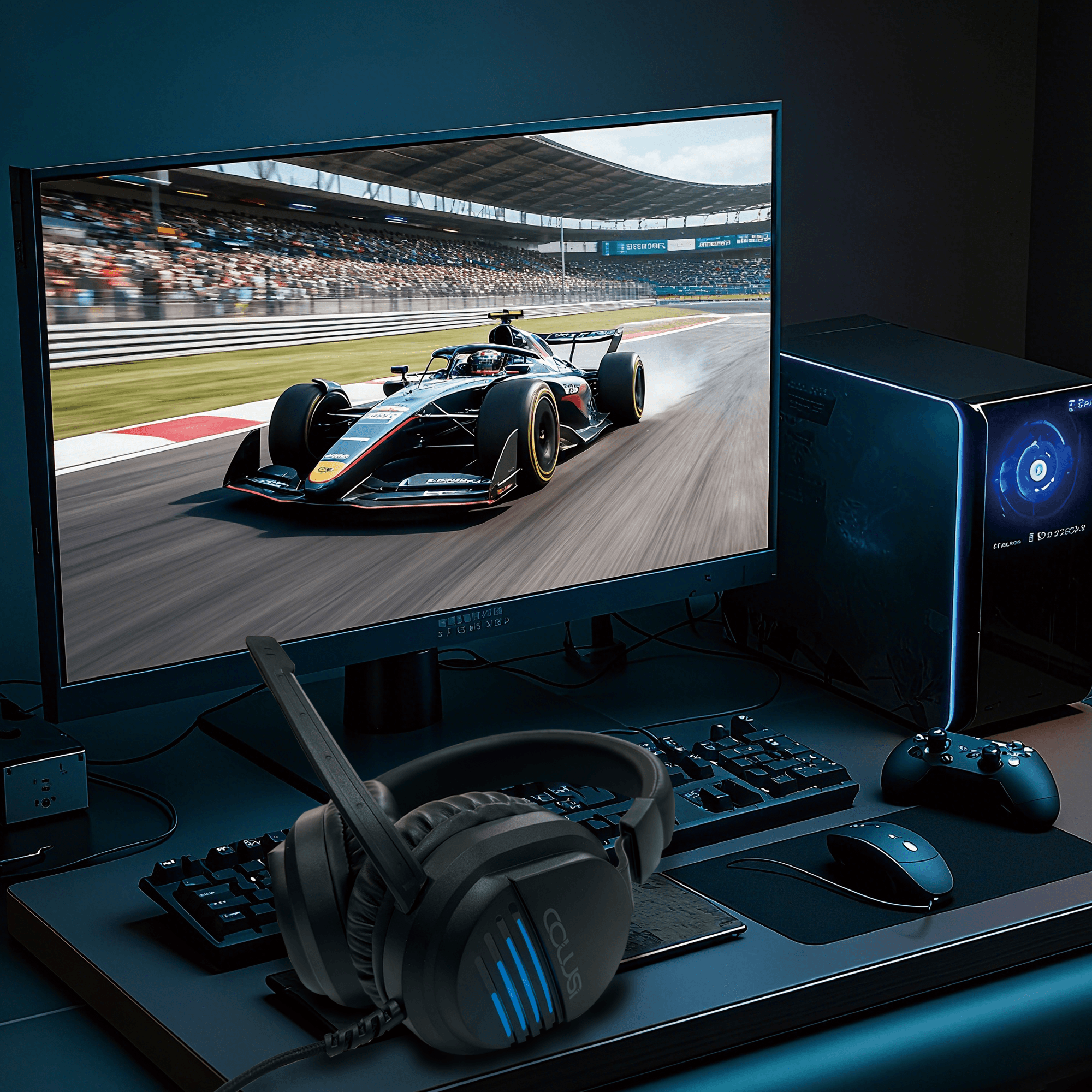 CLS500 Black Wired Gaming Headset for PS4,PS5,PC, Over-Ear Headphone with Noise Isolation Canceling Mic, One-touch Mute, Colorful Light Effect, Surround Sound