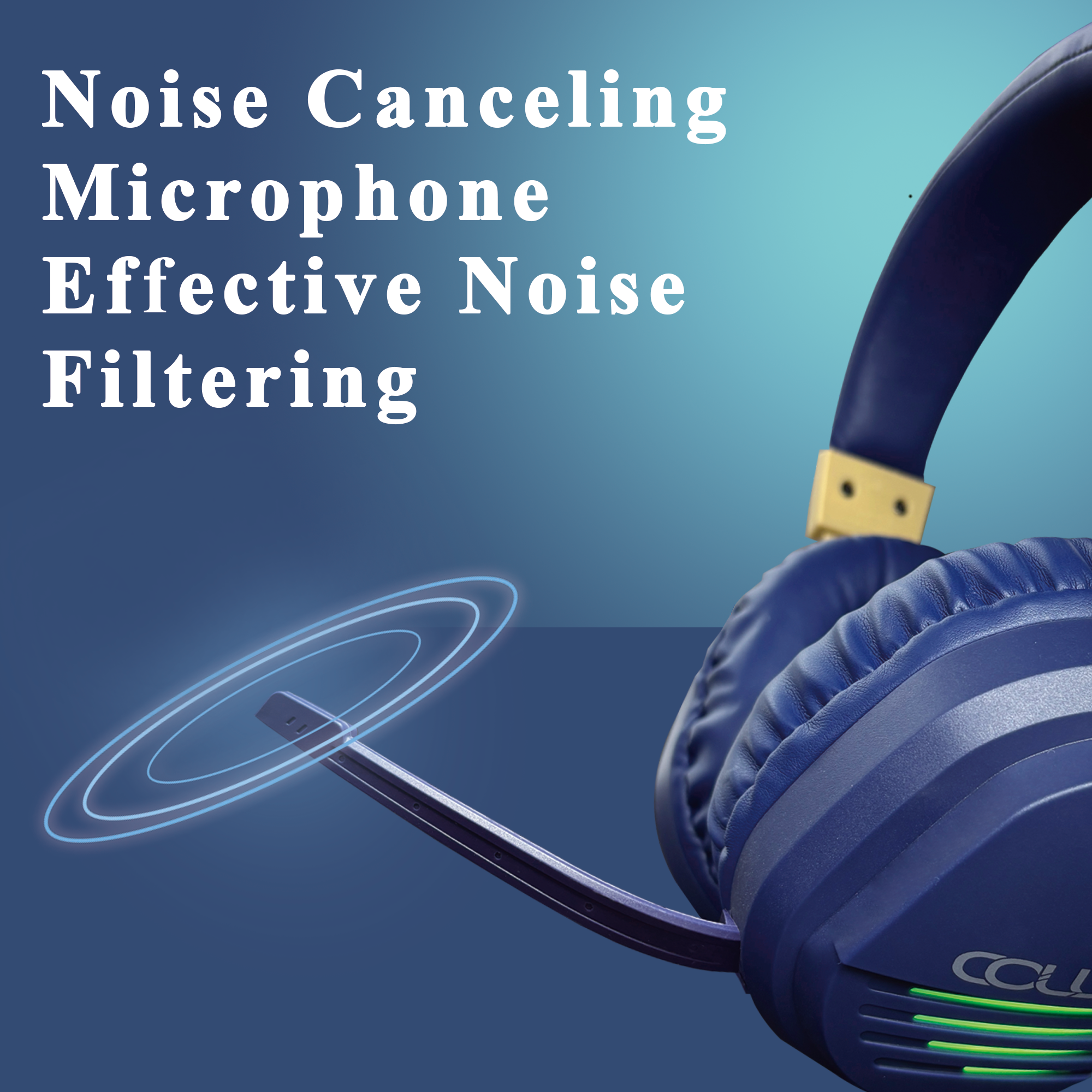 CLS500 blue Wired Gaming Headset with Noise-Cancelling Mic Over-Ear Headphone for PS4PS5 ,PC, One Controller, Stereo Bass Surround, Soft Memory Earmuffs for Laptop
