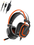 C200 Gaming Headset for PS5, PS4, PC, Laptop - Over-Ear Headphones with Mic, Stereo, Wired Gaming Headset with 3.5mm Audio Jack - Orange