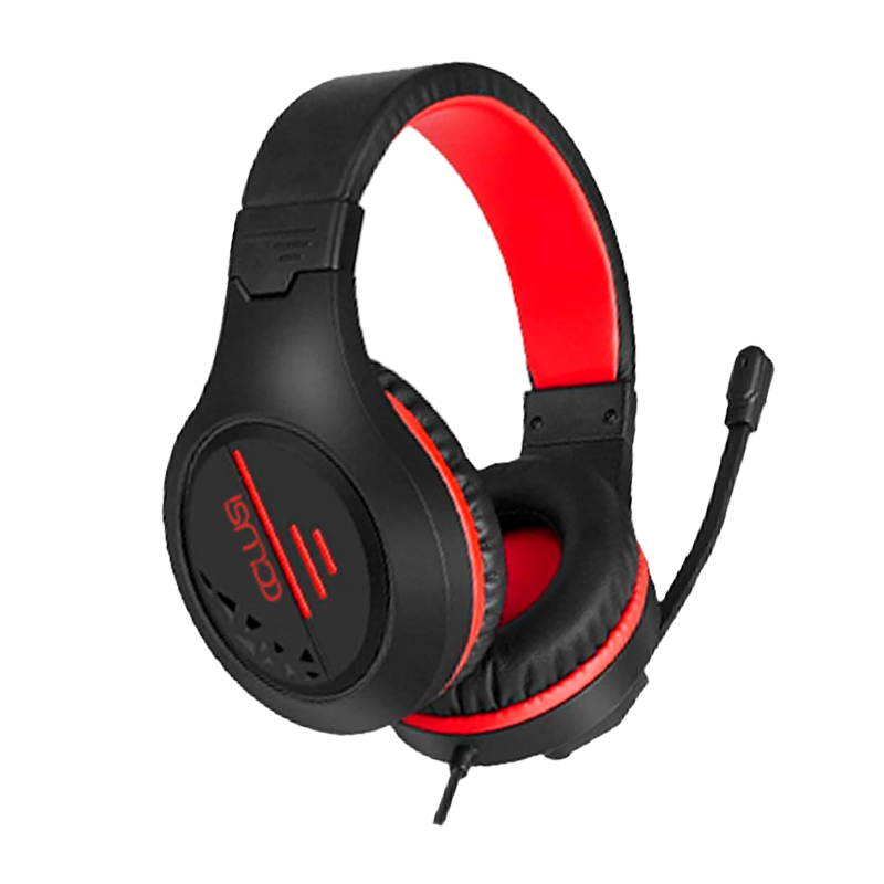 CLS100  Gaming Computer Headset with Noise Canceling Mic, One-Touch Mute, LED Light, Pressure Reducing Headband,Over-Ear Headphones for Tablet/PS4PS5/PC/Switch, red