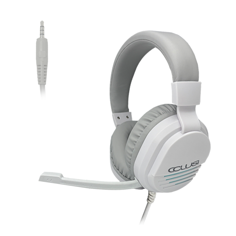CLS500 White Gaming Headset with Noise Cancelling Mic for PC PS5 PS4 Xbox One Mac Switch, Over-Ear Headphones with Bass Surround,  Soft Memory Earmuffs