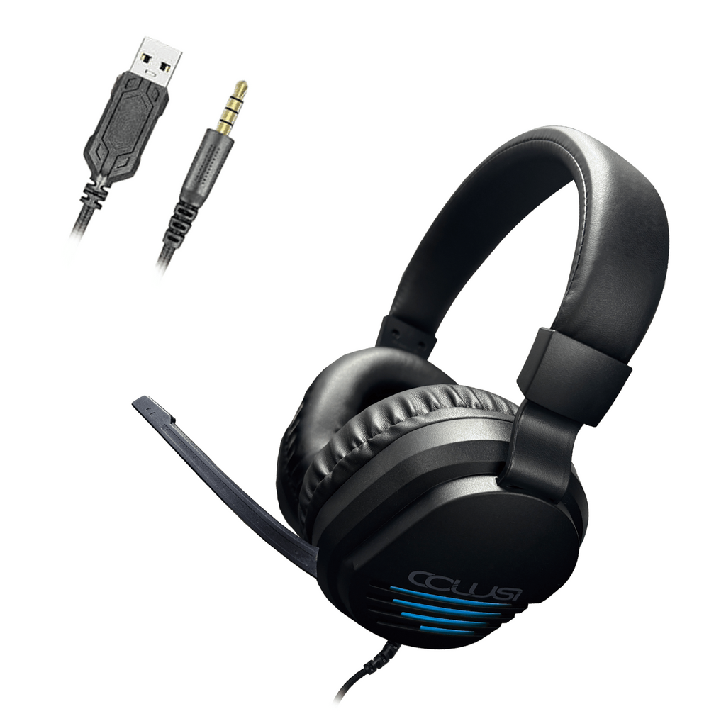 CLS500 Black Wired Gaming Headset for PS4,PS5,PC, Over-Ear Headphone with Noise Isolation Canceling Mic, One-touch Mute, Colorful Light Effect, Surround Sound