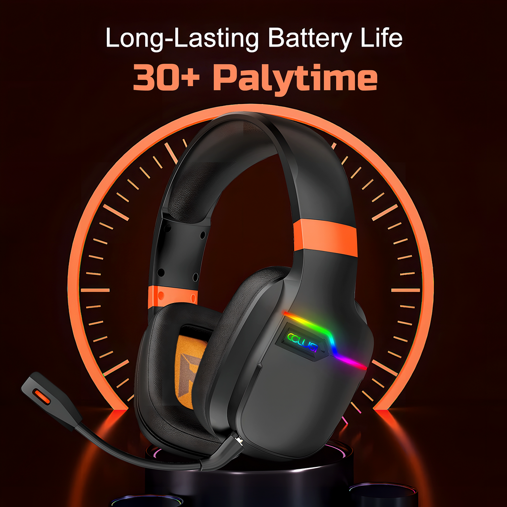 2.4GHz & Bluetooth Wireless Gaming Headset for PC, Ps5, Ps4, 30 Hour Gaming Headset with Adjustable Earband.