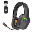 Dual-connect 2.4G and Bluetooth wireless headset for PS4/5, Xbox, PC, 30-hour battery life gaming headphone, pluggable noise-canceling mic.