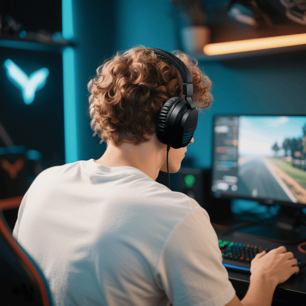CLS500 Black Wired Gaming Headset for PS4,PS5,PC, Over-Ear Headphone with Noise Isolation Canceling Mic, One-touch Mute, Colorful Light Effect, Surround Sound