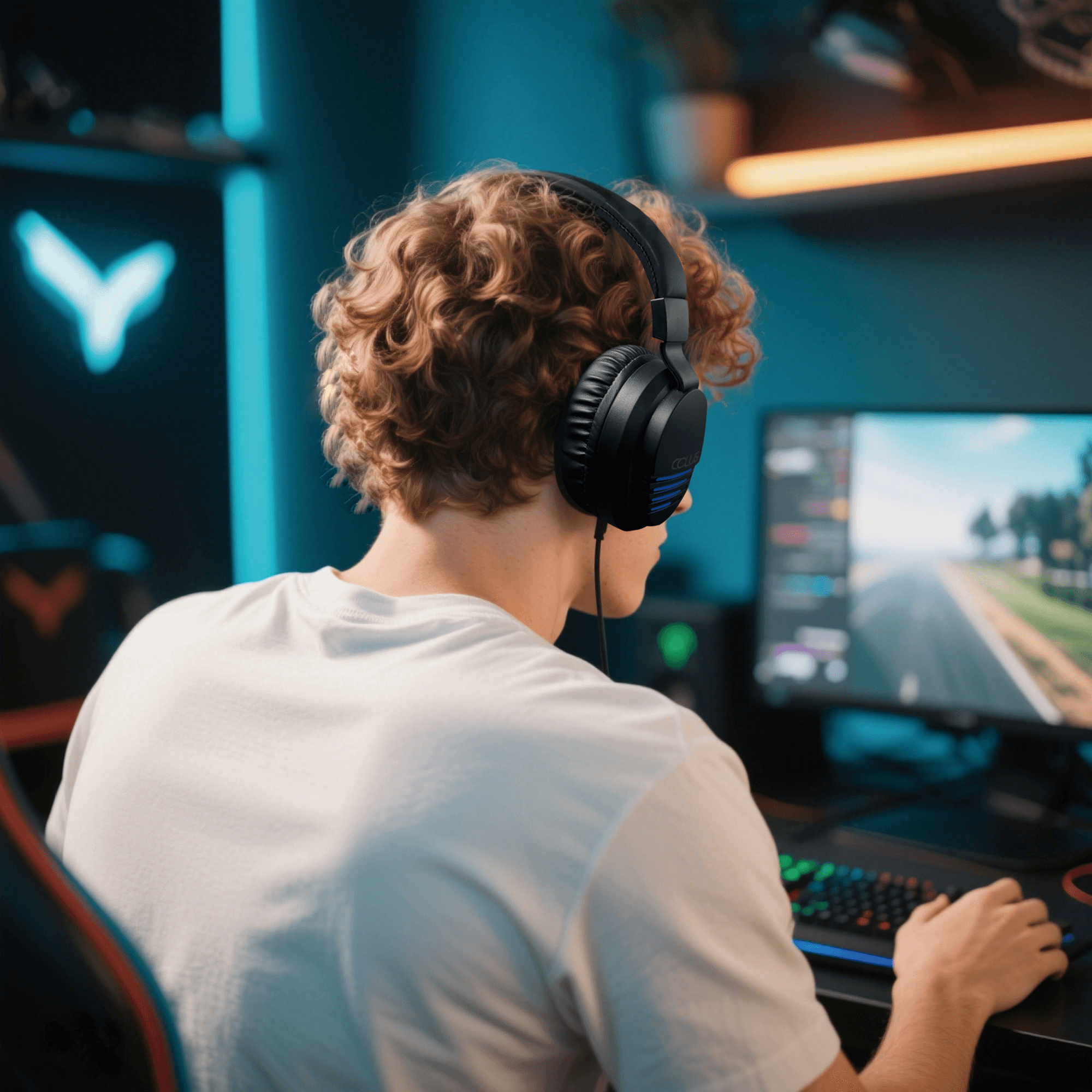 CLS500 Black Wired Gaming Headset for PS4,PS5,PC, Over-Ear Headphone with Noise Isolation Canceling Mic, One-touch Mute, Colorful Light Effect, Surround Sound