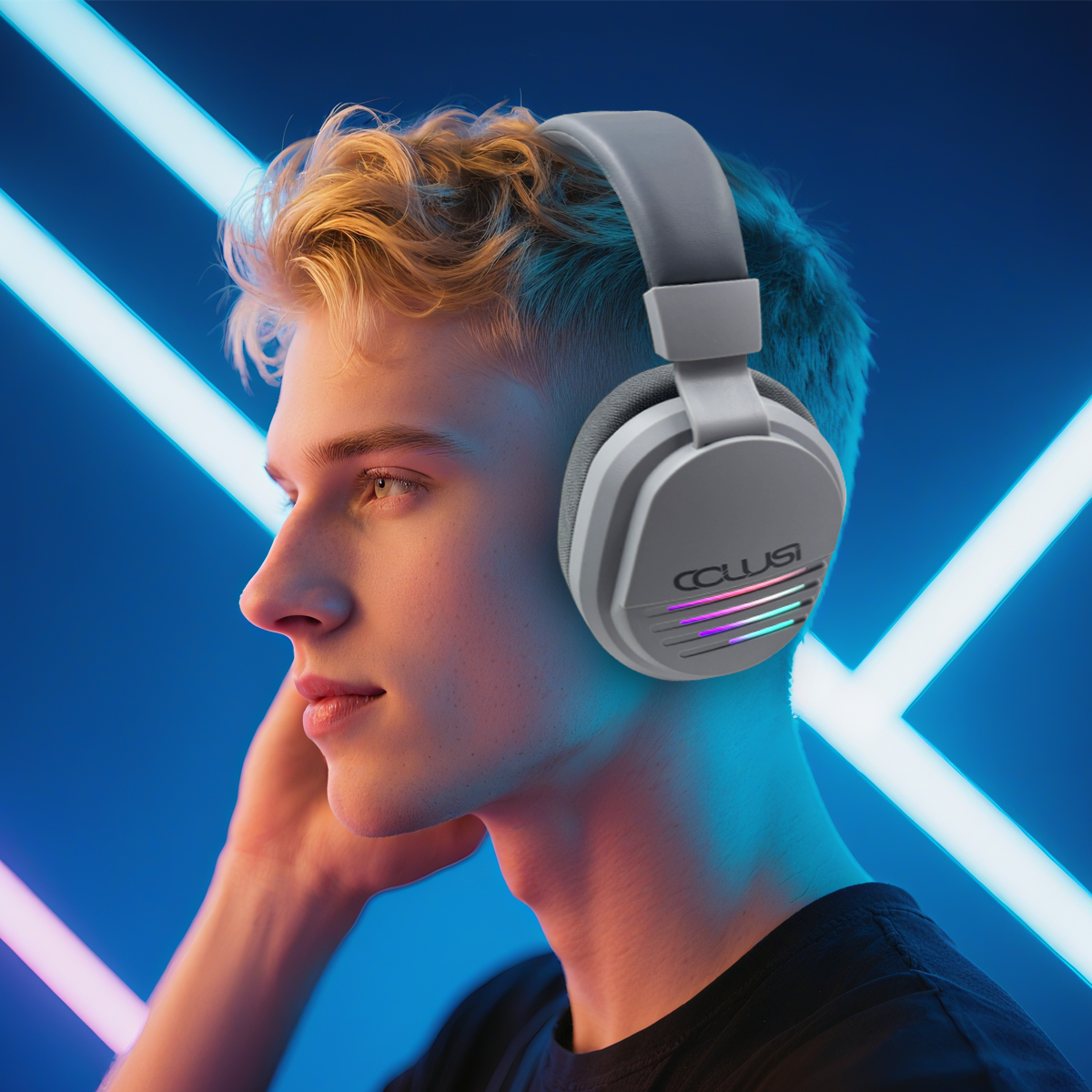 Wireless Gaming Headset for PC, Ps5, Ps4, 2.4Ghz and Bluetooth Gaming Headset with Noise-Canceling Microphone, 48Hours Battery Life