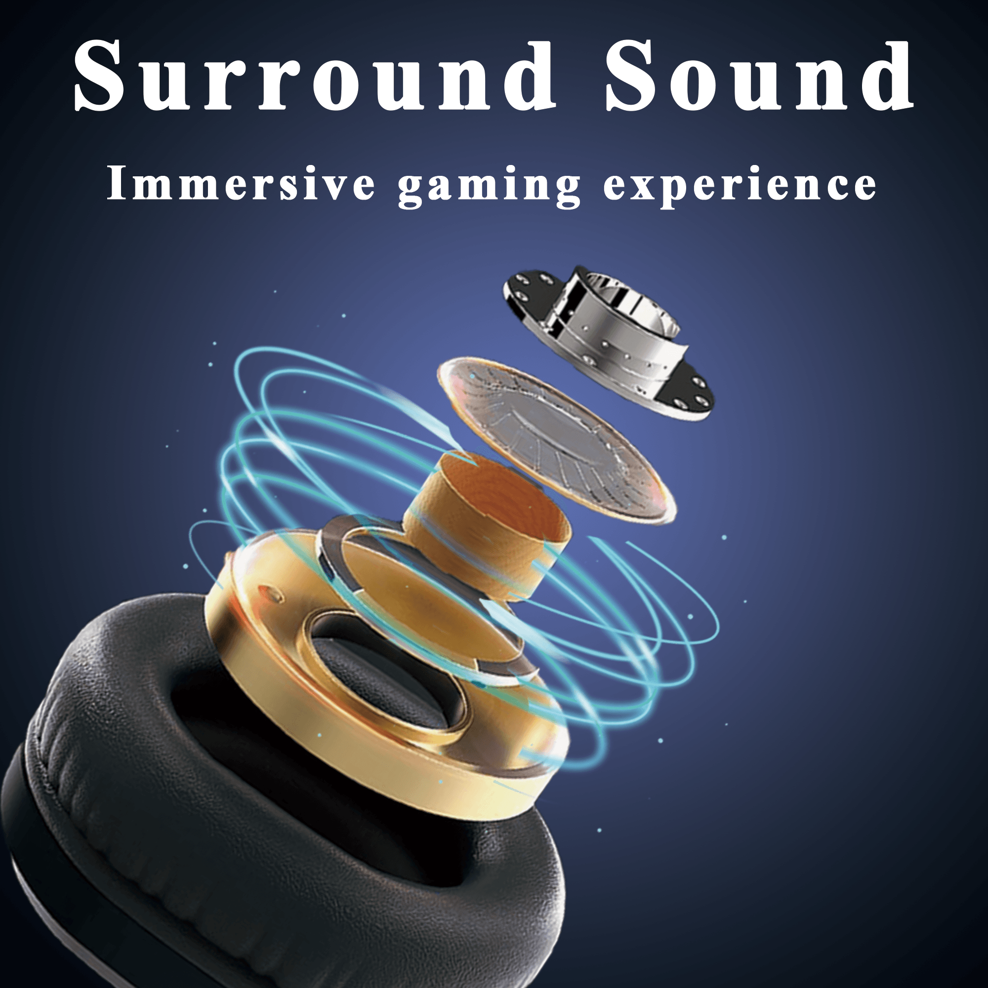 CLS500 Black Wired Gaming Headset for PS4,PS5,PC, Over-Ear Headphone with Noise Isolation Canceling Mic, One-touch Mute, Colorful Light Effect, Surround Sound