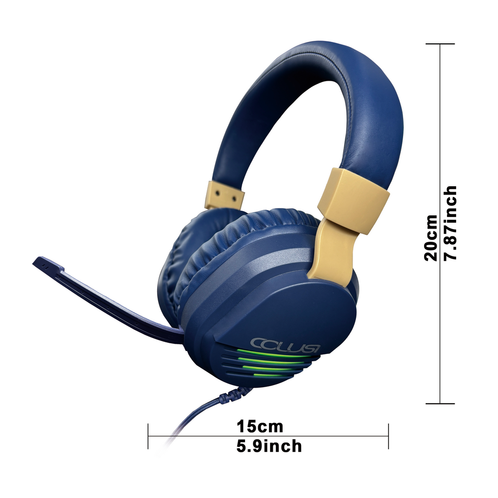 CLS500 blue Wired Gaming Headset with Noise-Cancelling Mic Over-Ear Headphone for PS4PS5 ,PC, One Controller, Stereo Bass Surround, Soft Memory Earmuffs for Laptop