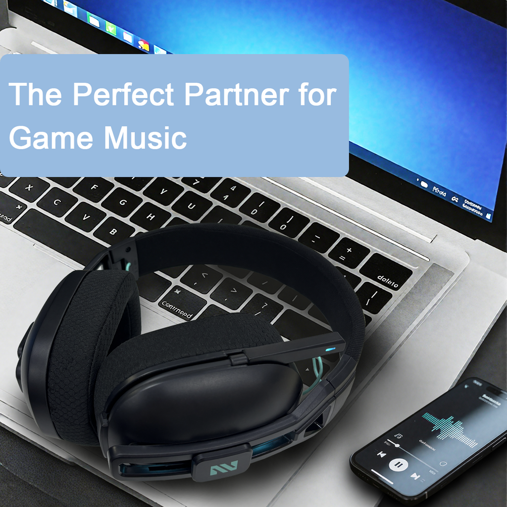 Wireless Gaming Headset for PS5/PC/Laptop - 2.4G Wireless & Bluetooth Dual Connection, Gaming Headphone 48H Battery Life, Memory Foam Earpads & Foldable