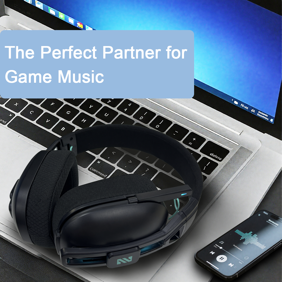 Wireless Gaming Headset for PS5/PC/Laptop - 2.4G Wireless & Bluetooth Dual Connection, Gaming Headphone 48H Battery Life, Memory Foam Earpads & Foldable
