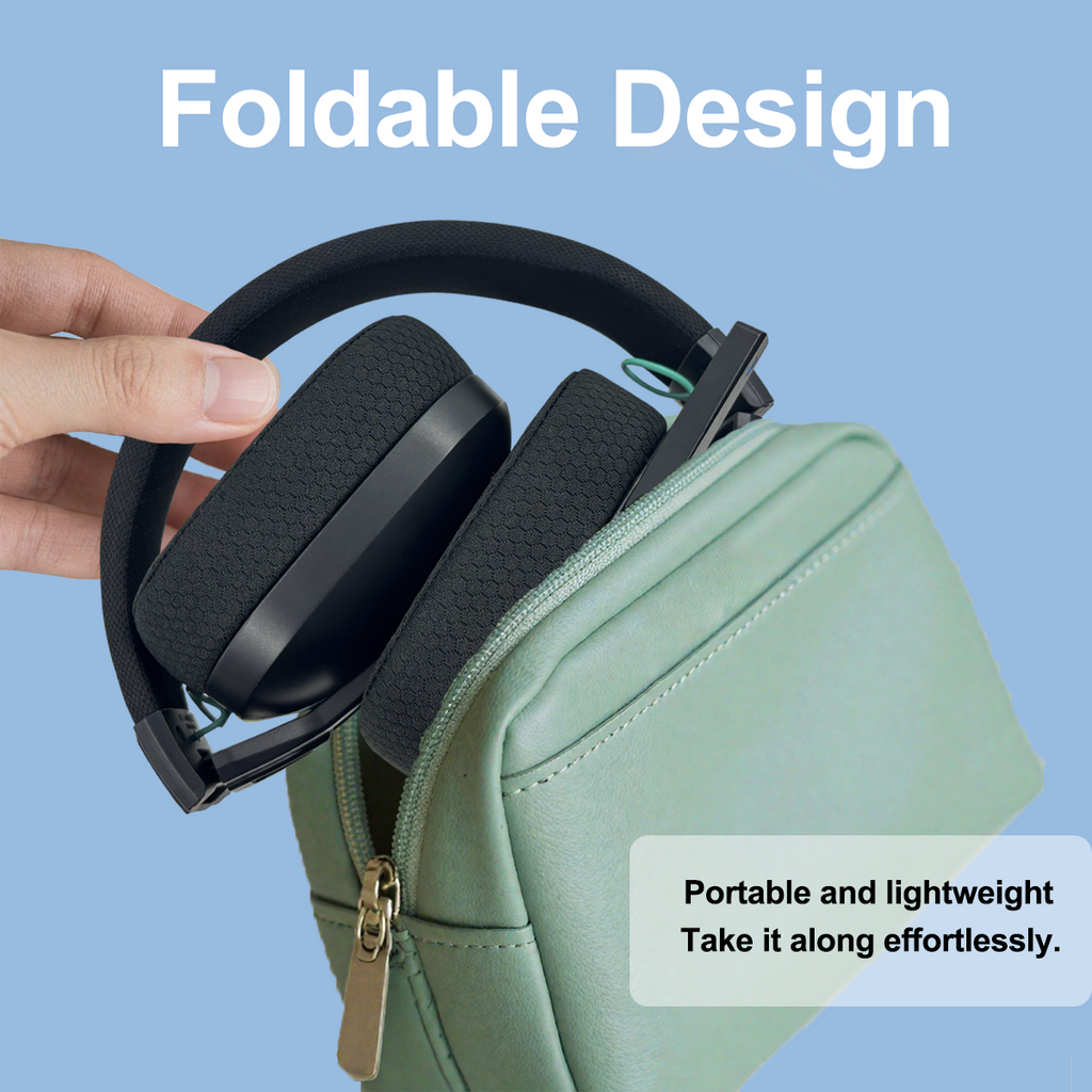 Wireless Gaming Headset for PS5/PC/Laptop - 2.4G Wireless & Bluetooth Dual Connection, Gaming Headphone 48H Battery Life, Memory Foam Earpads & Foldable