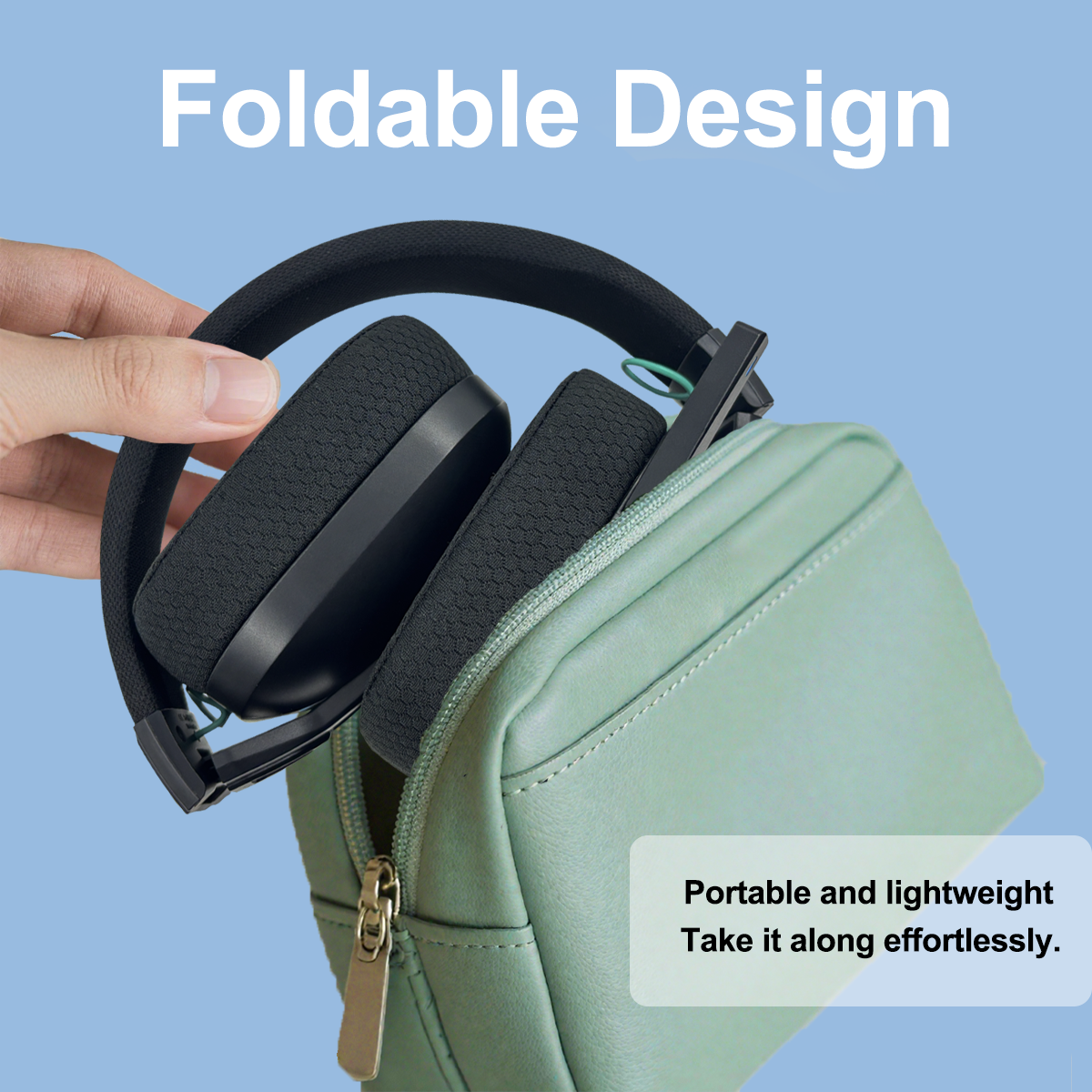 Wireless Gaming Headset for PS5/PC/Laptop - 2.4G Wireless & Bluetooth Dual Connection, Gaming Headphone 48H Battery Life, Memory Foam Earpads & Foldable