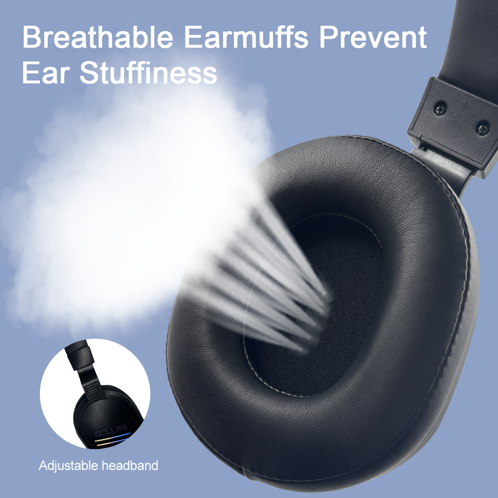 Wireless Gaming Headset with Noise Cancelling Microphone 48 Hours Battery, Bluetooth 5.3 Gaming Headset, 2.4GHz, for PS5/PS4 PC, Laptop, Mac